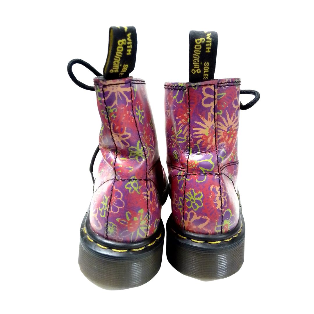 1460 Pascal Floral Clash in Bright Pink Multi-Colourway | 5 UK