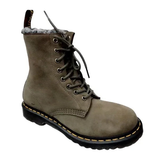 Serena Nickel Grey Milled Nubuck Leather | 6 UK - Preloved Docs