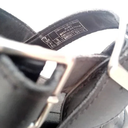 Avry Black Leather Sandal | 7 UK - Preloved Docs