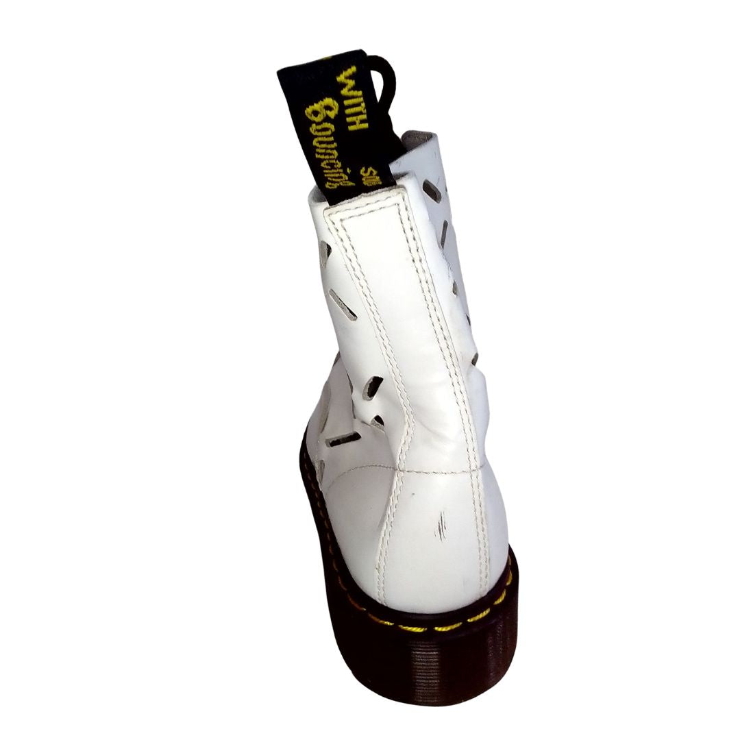 Limited Edition Aston White Cutout Boots | 7 UK