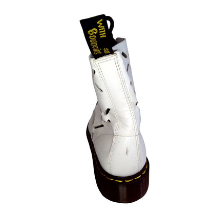 Limited Edition Aston White Cutout Boots | 7 UK