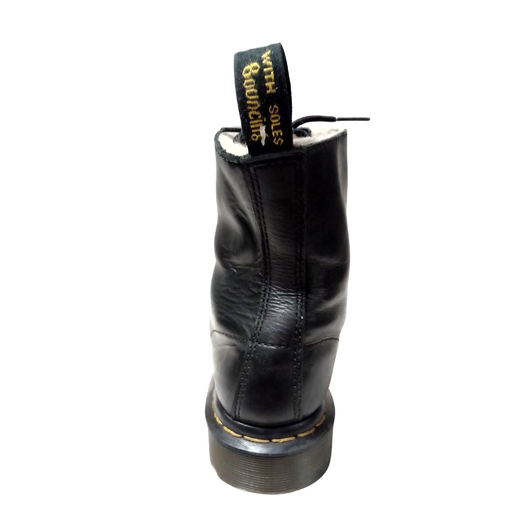 1460 Serena Black Leather Faux Fur Lining | 5 UK
